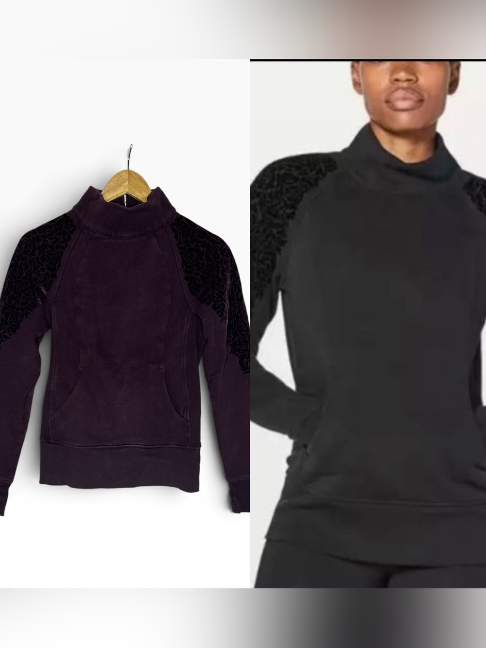 Lululemon Floral Flock Pullover Burgundy/purple 4